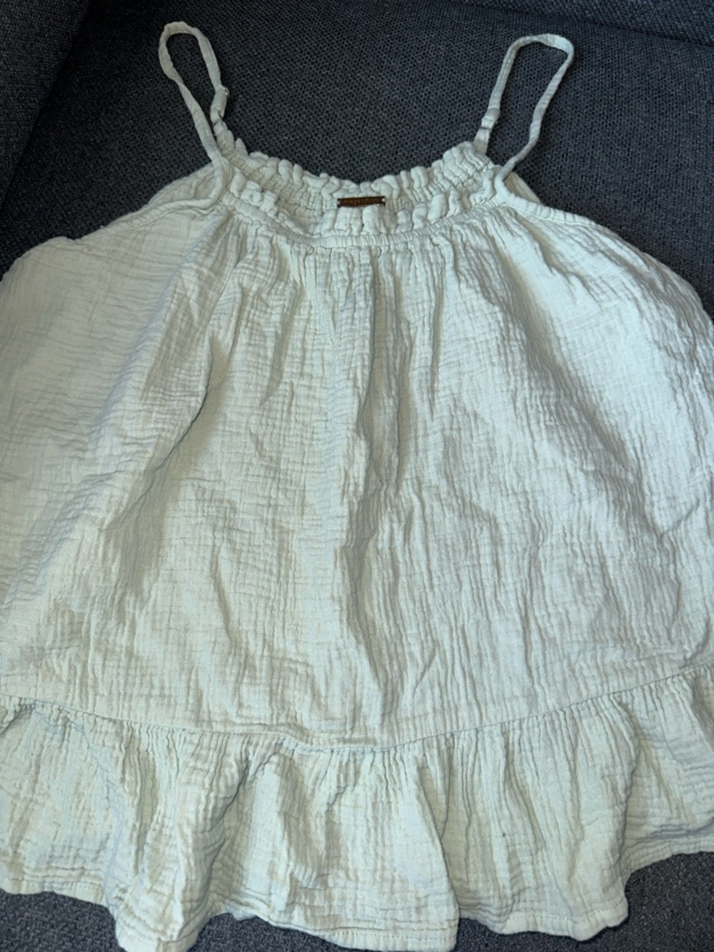 Light green Gauze Ruffle-Hem Cami Tank Top